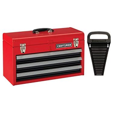 Imagem de CRAFTSMAN Caixa de ferramentas, 3 gavetas, portátil, com organizador de chaves, aço inoxidável, capacidade para até 11 kg em cada gaveta (CMST53005RB)