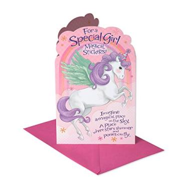 Imagem de American Greetings Cartão de aniversário para meninas (egasus com adesivos)