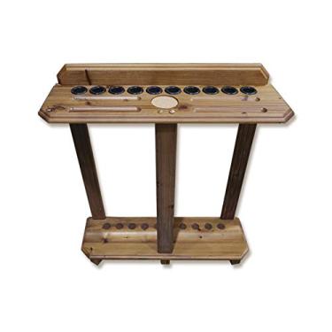 Imagem de Rack de taco de bilhar HAN'S DELTA com 10 tacos de bilhar – Suporte de taco de canto de luxo – comporta 10 tacos e conjunto de bolas de piscina (056-038-L)