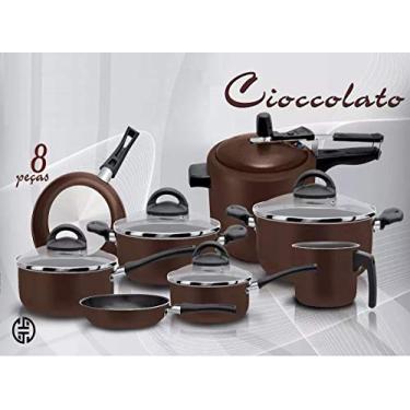 Imagem de Conjunto De Panelas Teflon Com Panela De Pressão Cioccolato
