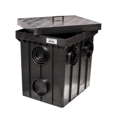 Imagem de Caixa De Passagem Inspecao Esgoto Eletrica Preta Grande 48L