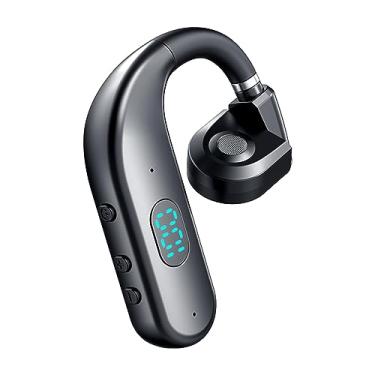 Imagem de Clipe de fones de ouvido abertos, fone de ouvido sem fio, ganchos de orelha, redução de ruído, fones de ouvido único para corrida, caminhada, PRETO