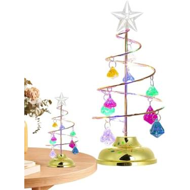 Imagem de Árvore festiva em espiral iluminada - Árvore de férias em espiral com LED, decoração de Natal em espiral radiante, luzes de Natal brilhantes para decoração de quintal de festival de Natal/815 (Color