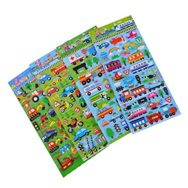 Imagem de Toyvian 30 Folhas De Desenhos Animados 3D Decalques Crianças Decalques Para Carros Decalques Crianças Scrapbook 3D Caminhões Adesivo Adesivos Criança Tridimensional