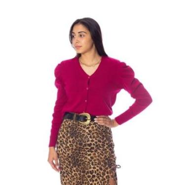 Imagem de Casaquinho Moda Vício Tricô Com Botão Manga Princesa Feminino-Feminino