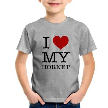 Imagem de Camiseta Infantil I Love My Hornet - Foca Na Moda