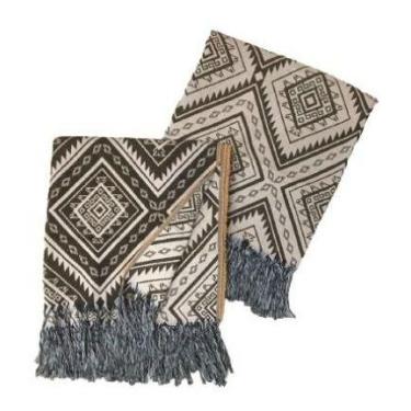 Imagem de Xale Manta para Sofá Poltrona Cama em Jacquard 1,40x1,60m Decorativa L