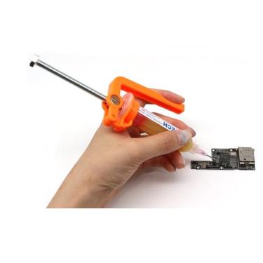 Imagem de Dispensador de cola de fluxo de solda, extrusora, ferramenta de propulsão manual para seringa 5cc 10cc fluxo de pasta de solda (apenas ferramenta)