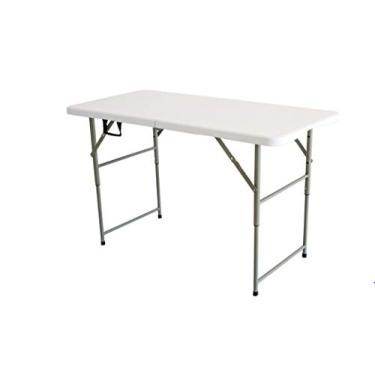 Imagem de Mesa retangular dobrável ao meio 122 x 60 cm - vira maleta