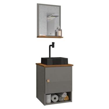 Imagem de Gabinete Banheiro Lima Tulipa Pto Torneira Valv Click Black - Loja Doc