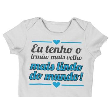 Imagem de Roupa Body Bebê Irmão Mais Velho Lindo do Mundo Branca - Del France, M