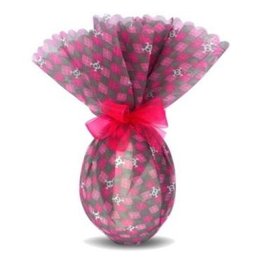 Imagem de 06 Embalagens Para Ovo De Páscoa 350gr Tecido Pçs 59cm - Fitas e Festa