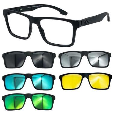Imagem de Oculos Mormaii 6153 Swap NG2 A14 Preto Fosco com 5 Clipons, Cinza, Azu
