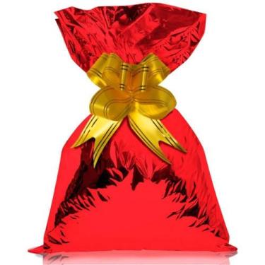 Imagem de Saco Metalizado Vermelho Liso 10X15CM - Pacote com 50 Unidades - Gala 