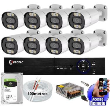 Imagem de kit 8 Câmeras De Segurança Colorida Dia Noite Full Color 1080p Dvr 8 C