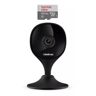 Imagem de Câmera Wi-fi Imx Black Intelbras Mibo + Sd 64gb Ultra