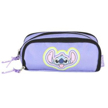 Imagem de Estojo Escolar 3 Compartimentos Escolar Disney Stitch - Luxcel, Lilás