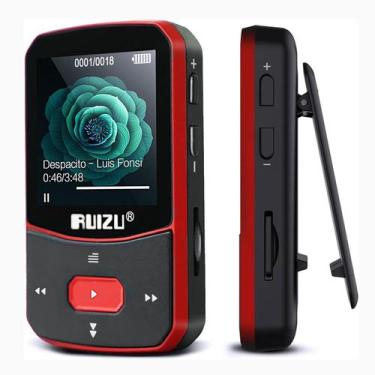 Imagem de Leitor MP3 RUIZU 64GB com Bluetooth 5.3 e Gravador de Voz - Vermelho