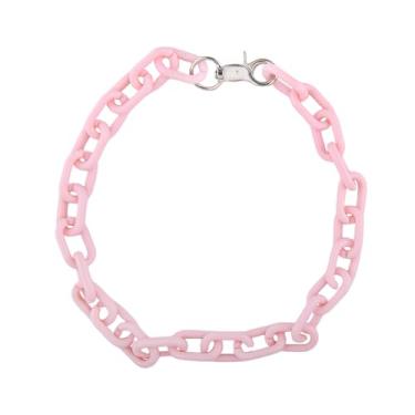 Imagem de Sdopbinbin Colar grosso feminino colorido neon para festa brilhante, acessórios de festa para mulheres, colar de resina de plástico, Small, Zinco, Sem Pedra Preciosa