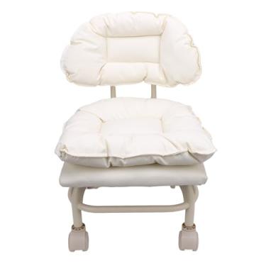 Imagem de Bancas Rolantes de Baixa Altura, Encosto, Rodas Rotativas de 360 ​​graus Banco de Rolamento de Preenchimento Macio Com Fezes Portáteis à Prova de água para Trás para o Escritório