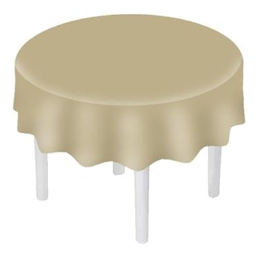 Imagem de Toalha de Mesa de TNT Redonda - 2 uni cor BEGE 1,35 Diâmetro