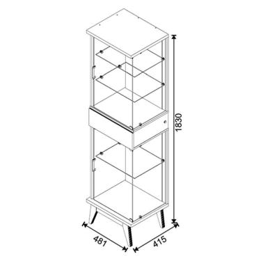 Imagem de Cristaleira Nuance Nature - Imcal