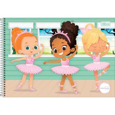 Imagem de Caderno Espiral Capa Dura Meia Pauta Sapeca Feminino 40 Folhas (Pacote