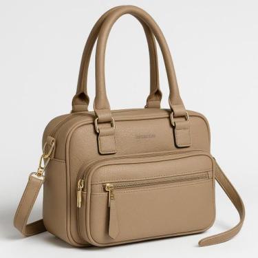 Imagem de Bolsa Feminina Couro Ombro Tiracolo Preta Média Casual Moda! - Outra, 