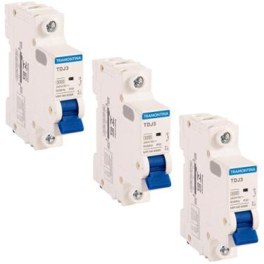 Imagem de Kit 3 Disjuntor 6A Unipolar Tramontina TDJ3 Curva C 3kA