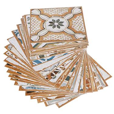 Imagem de Decalque de Adesivo de Telha, Decalques Adesivos Parede PVC Com Padrão Tradicional Requintado Vintage, Instalação Fácil, 24pcs 6x6in, para Decoração Casa Escadas do Banheiro da Cozinha