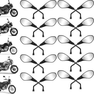 Imagem de Kit 10 Retrovisor Mini Gs Pro Tork Motos Honda Titan Fan Start
