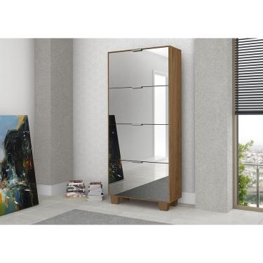 Imagem de Sapateira Armário Multiuso Londres Com Espelho Ferrara Madeirado