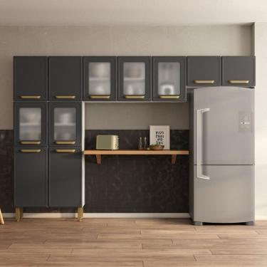 Imagem de Cozinha De Aço Completa 3 Peças Grafite Bella Bertolini Grafite/branco