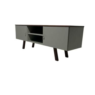 Imagem de Rack Em Mdf Com Nicho E Duas Portas Gramado/pau Ferro