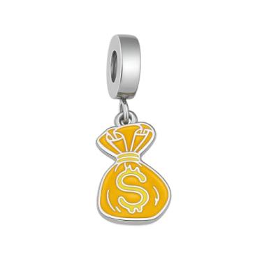 Imagem de BlingNuts Pingente da sorte para aniversário mãe I Love Money Charm compatível com pingentes Pandora Pulseiras Presentes