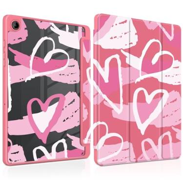 Imagem de MEEgoodo Capa para Samsung Galaxy Tab A9 Plus 27.9 cm 2023 com suporte para caneta S, capa para tablet com revestimento traseiro de acrílico transparente + suporte de três dobras + despertar/hibernar