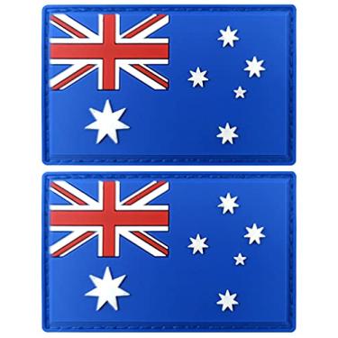 Imagem de JBCD Patch tático australiano da bandeira australiana – Patch de gancho e laço de borracha PVC, pacote com 2