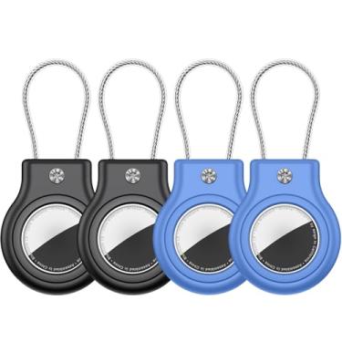 Imagem de Suporte impermeável para AirTag, pacote com 4 capas para Airtag com trava segura, chaveiro para AirTag da Apple, capa protetora antiperda, acessórios para rastreador GPS, bagagem, bolsa, chave, animal