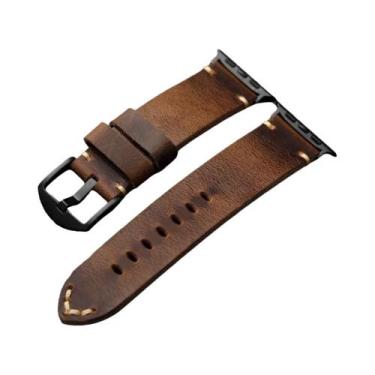 Imagem de Pulseira De Couro Italiano Genuine Feita À Mão Para iWatch Apple Watch
