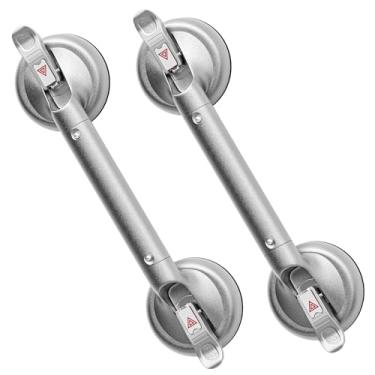 Imagem de SPECILITE Barras de apoio de 43 cm para banheiras e chuveiros, pacote com 2 alças para idosos com sucção forte para deficientes, corrimão de segurança para banheiro, azulejos de vaso sanitário, vidro