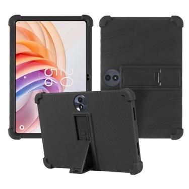 Imagem de Capa para tablet TCL TAB 11 FE de 11 polegadas, capa protetora de silicone macio para TCL TAB 11 FE, adequada para crianças, capa de tablet com suporte ajustável, 4 cantos espessos à prova de choque