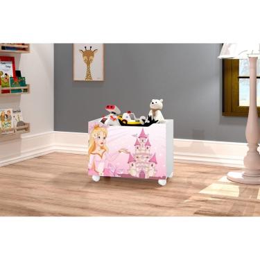 Imagem de Caixa Para Brinquedo Princesa Branco/Rosa