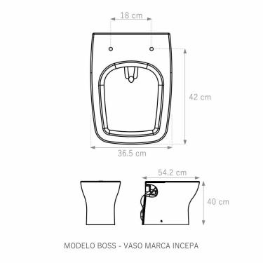 Imagem de Tampa De Vaso Boss Preto Tampa Para Vaso Incepa De Mdf Preto