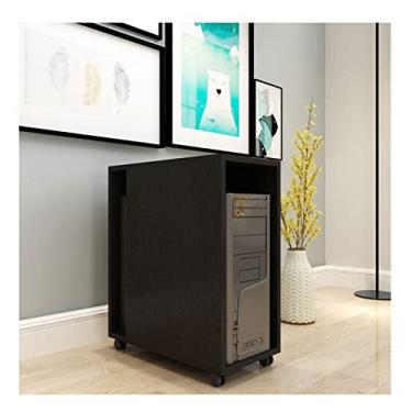 Imagem de Suporte para PC Suporte de CPU Dupla Camada Mobile Pc Host Tower Bracket Mesa de Escritório Rack Anfitrião Lateral Casa Resistente Escritório Host Gabinete de Armazenamento com Suporte de Rodas (Cor