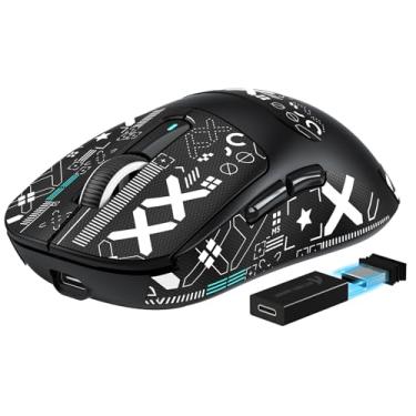 Imagem de MANBASNAKE Mouse Attack Shark X3 Pro 4K/8K Hz, mouse para jogos Superlight BT/2.4G sem fio/com fio, sensor de jogos PixArt PAW3395, 26000 DPI, Griptape, botões programáveis para Win11/Xbox/PS/Mac