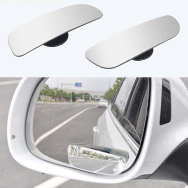 Imagem de Espelho de carro de ponto cego, espelho lateral convexo sem moldura de vidro HD, espelho retrovisor grande angular para SUVs, caminhões e trailers - Acessórios para carros