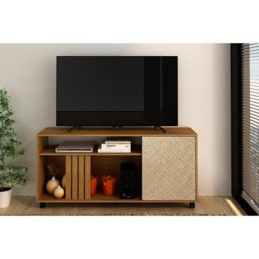 Imagem de Rack Para Tv R1481 1 Porta Até 42 Polegadas Natural/palha - Tecno Mobili