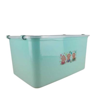 Imagem de Caixa Organizador Brinquedos Container Infantil Porta Fraldas Roupas Armário Guarda Roupa 30 Litros Menina Menino Verde