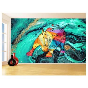 Imagem de Papel De Parede 3D Animais Pop Art Touro Bull 3,5M Pxa163 - Você Decor