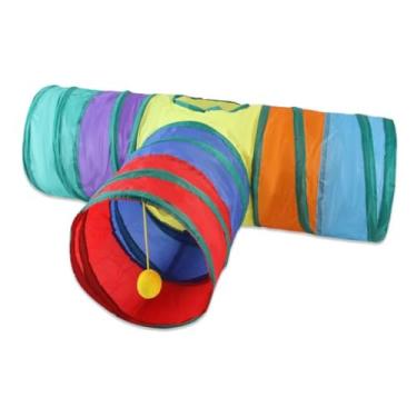 Imagem de Túnel Labirinto Para Gatos Cães Interativo Cat Brinquedo Pet Cor Arco-íris